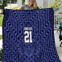 Custom Basketball New Zealand Quilt Blue Maori Ta Moko Indigenous - Polynesian Pride