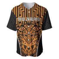 Custom Basketball New Zealand Baseball Jersey Gold Maori Ta Moko Indigenous - Polynesian Pride