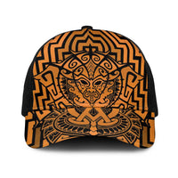 Basketball New Zealand Baseball Net Cap Gold Maori Ta Moko Indigenous - Polynesian Pride