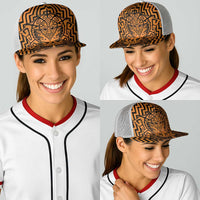 Basketball New Zealand Baseball Net Cap Gold Maori Ta Moko Indigenous LT9 - Polynesian Pride