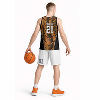 Custom Basketball New Zealand Basketball Jersey Gold Maori Ta Moko Indigenous LT9 - Polynesian Pride