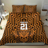 Custom Basketball New Zealand Bedding Set Gold Maori Ta Moko Indigenous - Polynesian Pride