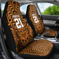 Custom Basketball New Zealand Car Seat Cover Gold Maori Ta Moko Indigenous - Polynesian Pride