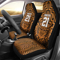 Custom Basketball New Zealand Car Seat Cover Gold Maori Ta Moko Indigenous - Polynesian Pride
