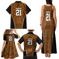 Custom Basketball New Zealand Family Matching Tank Maxi Dress and Hawaiian Shirt Gold Maori Ta Moko Indigenous - Polynesian Pride