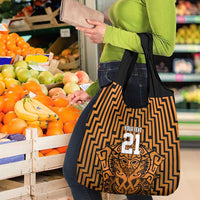 Custom Basketball New Zealand Grocery Bag Gold Maori Ta Moko Indigenous - Polynesian Pride