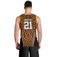Custom Basketball New Zealand Men Tank Top Gold Maori Ta Moko Indigenous - Polynesian Pride