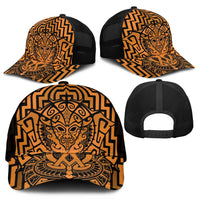 Basketball New Zealand Mesh Trucker Cap Gold Maori Ta Moko Indigenous - Polynesian Pride