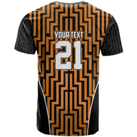 Custom Basketball New Zealand T Shirt Gold Maori Ta Moko Indigenous - Polynesian Pride