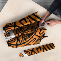 Custom Basketball New Zealand Umbrella Gold Maori Ta Moko Indigenous - Polynesian Pride