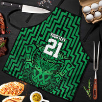 Custom Basketball New Zealand Apron Green Maori Ta Moko Indigenous - Polynesian Pride