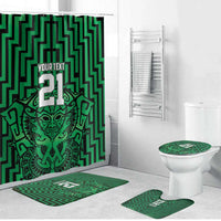 Custom Basketball New Zealand Bathroom Set Green Maori Ta Moko Indigenous - Polynesian Pride