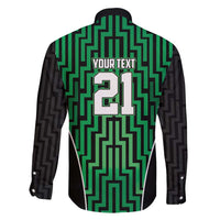 Custom Basketball New Zealand Family Matching Puletasi and Hawaiian Shirt Green Maori Ta Moko Indigenous - Polynesian Pride