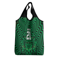 Custom Basketball New Zealand Grocery Bag Green Maori Ta Moko Indigenous - Polynesian Pride