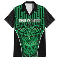 Custom Basketball New Zealand Hawaiian Shirt Green Maori Ta Moko Indigenous - Polynesian Pride