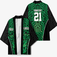 Custom Basketball New Zealand Kimono Green Maori Ta Moko Indigenous - Polynesian Pride