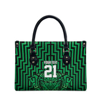 Custom Basketball New Zealand Leather Bag Green Maori Ta Moko Indigenous - Polynesian Pride
