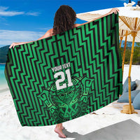 Custom Basketball New Zealand Sarong Green Maori Ta Moko Indigenous - Polynesian Pride