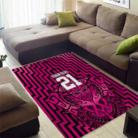 Custom Basketball New Zealand Area Rug Pink Maori Ta Moko Indigenous - Polynesian Pride