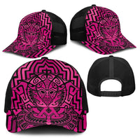 Basketball New Zealand Baseball Net Cap Pink Maori Ta Moko Indigenous - Polynesian Pride