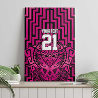 Custom Basketball New Zealand Canvas Wall Art Pink Maori Ta Moko Indigenous - Polynesian Pride