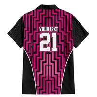 Custom Basketball New Zealand Family Matching Mermaid Dress and Hawaiian Shirt Pink Maori Ta Moko Indigenous - Polynesian Pride
