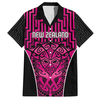 Custom Basketball New Zealand Family Matching Puletasi and Hawaiian Shirt Pink Maori Ta Moko Indigenous - Polynesian Pride