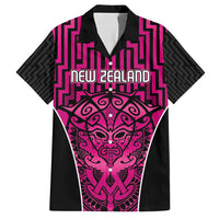 Custom Basketball New Zealand Hawaiian Shirt Pink Maori Ta Moko Indigenous - Polynesian Pride