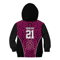 Custom Basketball New Zealand Kid Hoodie Pink Maori Ta Moko Indigenous - Polynesian Pride