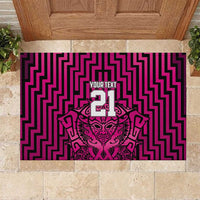 Custom Basketball New Zealand Rubber Doormat Pink Maori Ta Moko Indigenous LT9 Pink - Polynesian Pride