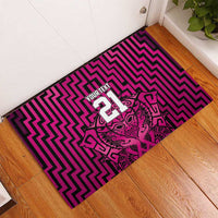 Custom Basketball New Zealand Rubber Doormat Pink Maori Ta Moko Indigenous LT9 - Polynesian Pride