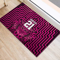 Custom Basketball New Zealand Rubber Doormat Pink Maori Ta Moko Indigenous LT9 - Polynesian Pride