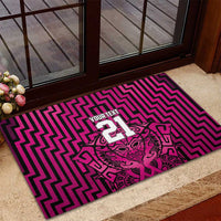 Custom Basketball New Zealand Rubber Doormat Pink Maori Ta Moko Indigenous LT9 - Polynesian Pride