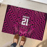 Custom Basketball New Zealand Rubber Doormat Pink Maori Ta Moko Indigenous LT9 - Polynesian Pride