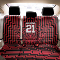 Custom Basketball New Zealand Back Car Seat Cover Red Maori Ta Moko Indigenous - Polynesian Pride