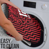 Custom Basketball New Zealand Bathroom Set Red Maori Ta Moko Indigenous - Polynesian Pride