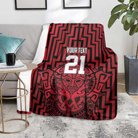 Custom Basketball New Zealand Blanket Red Maori Ta Moko Indigenous - Polynesian Pride