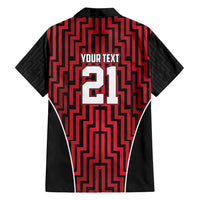 Custom Basketball New Zealand Family Matching Off Shoulder Maxi Dress and Hawaiian Shirt Red Maori Ta Moko Indigenous - Polynesian Pride
