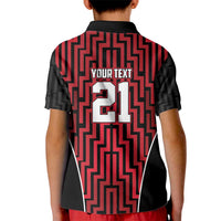 Custom Basketball New Zealand Kid Polo Shirt Red Maori Ta Moko Indigenous - Polynesian Pride
