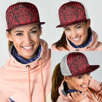 Basketball New Zealand Mesh Trucker Cap Red Maori Ta Moko Indigenous LT9 - Polynesian Pride