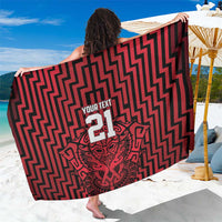 Custom Basketball New Zealand Sarong Red Maori Ta Moko Indigenous - Polynesian Pride