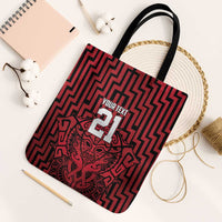 Custom Basketball New Zealand Tote Bag Red Maori Ta Moko Indigenous - Polynesian Pride