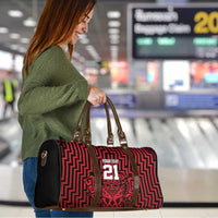 Custom Basketball New Zealand Travel Bag Red Maori Ta Moko Indigenous - Polynesian Pride