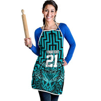 Custom Basketball New Zealand Apron Teal Maori Ta Moko Indigenous - Polynesian Pride