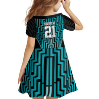 Custom Basketball New Zealand Family Matching Puletasi and Hawaiian Shirt Teal Maori Ta Moko Indigenous - Polynesian Pride