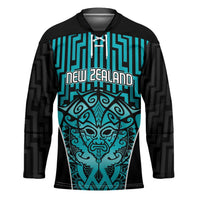 Custom Basketball New Zealand Hockey Jersey Teal Maori Ta Moko Indigenous LT9 Unisex Teal - Polynesian Pride