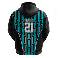 Custom Basketball New Zealand Hoodie Teal Maori Ta Moko Indigenous - Polynesian Pride