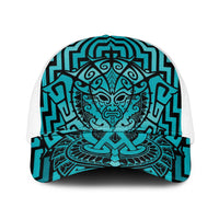 Basketball New Zealand Mesh Trucker Cap Teal Maori Ta Moko Indigenous LT9 One Size White Teal - Polynesian Pride