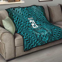 Custom Basketball New Zealand Quilt Teal Maori Ta Moko Indigenous - Polynesian Pride