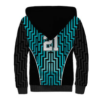 Custom Basketball New Zealand Sherpa Hoodie Teal Maori Ta Moko Indigenous - Polynesian Pride
